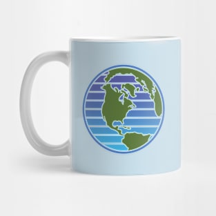 Earth Day Blue Green Planet Blue Outline April 22 Mug